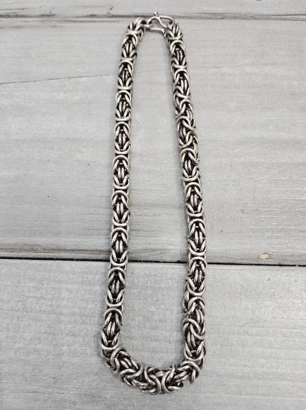 Chunky Sterling Silver Necklace 123.8g 16"